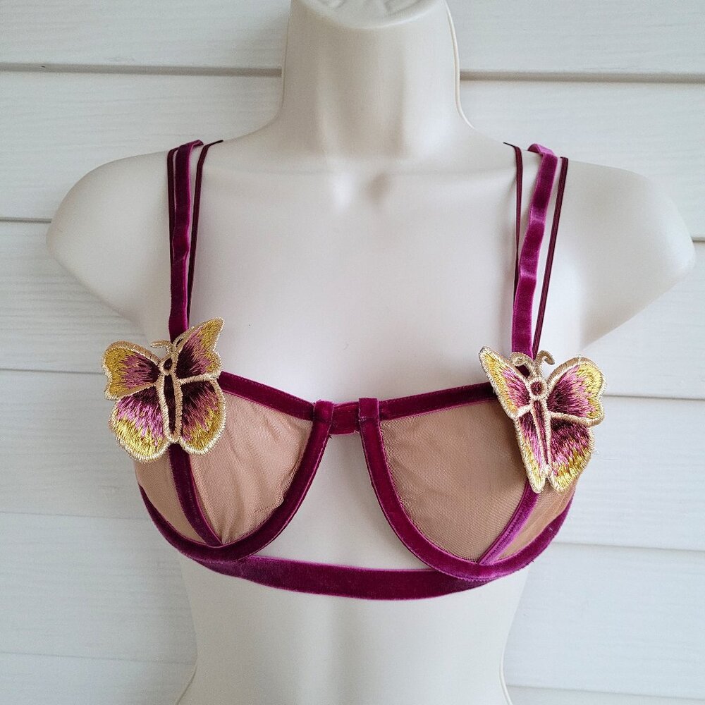 NWT For Love and Lemons Butterfly Papillon Bra Skivives